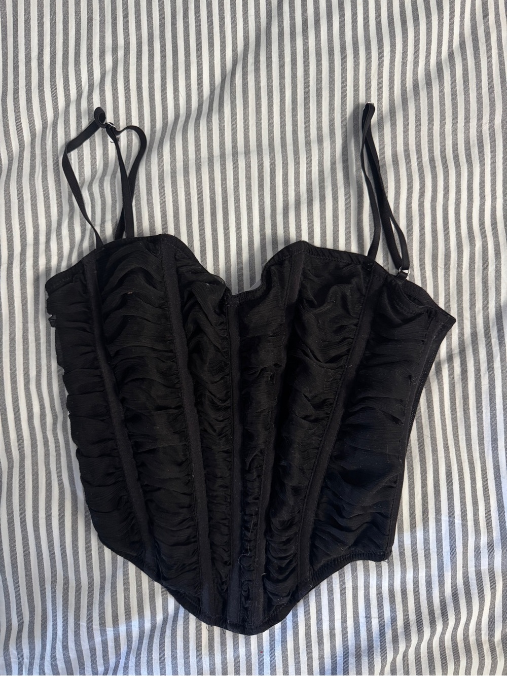 Urban Outfitters Black Ruched Corset Camisole
